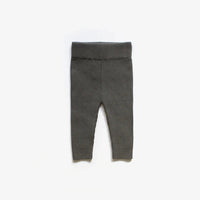 Organic Cotton Rib Knit Leggings | Dark Moss