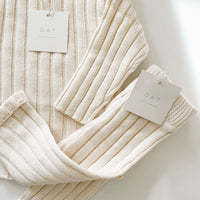 Ribbed Knit Pant | Cream