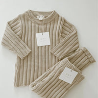 Ribbed Knit Pant | Oat