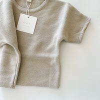 Oversized Knit Tee | Taupe