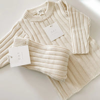 Ribbed Knit Pant | Cream