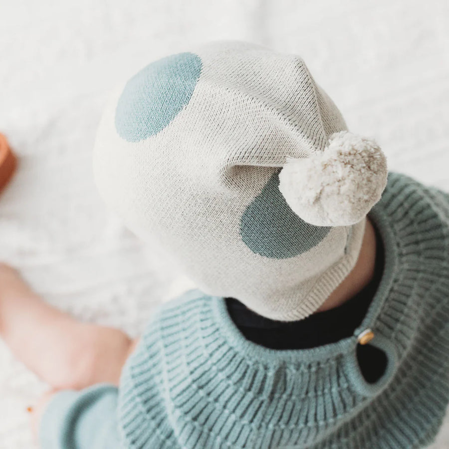 Organic Cotton Knit Bonnet | Blue Moon