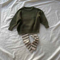 Noa Leggings | Olive Stripe