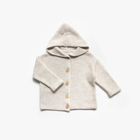 Organic Cotton Hooded Cardigan | Oat