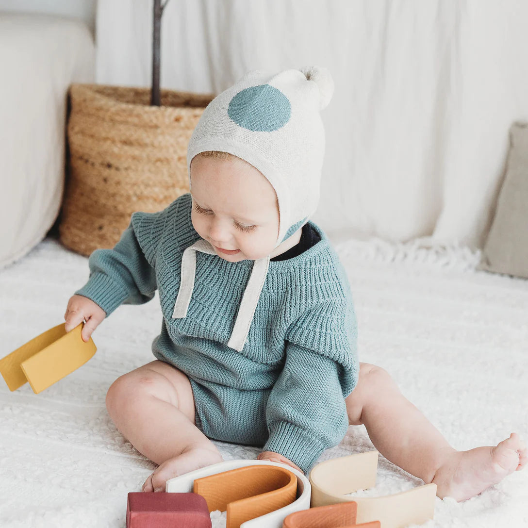 Organic Cotton Knit Bonnet | Blue Moon