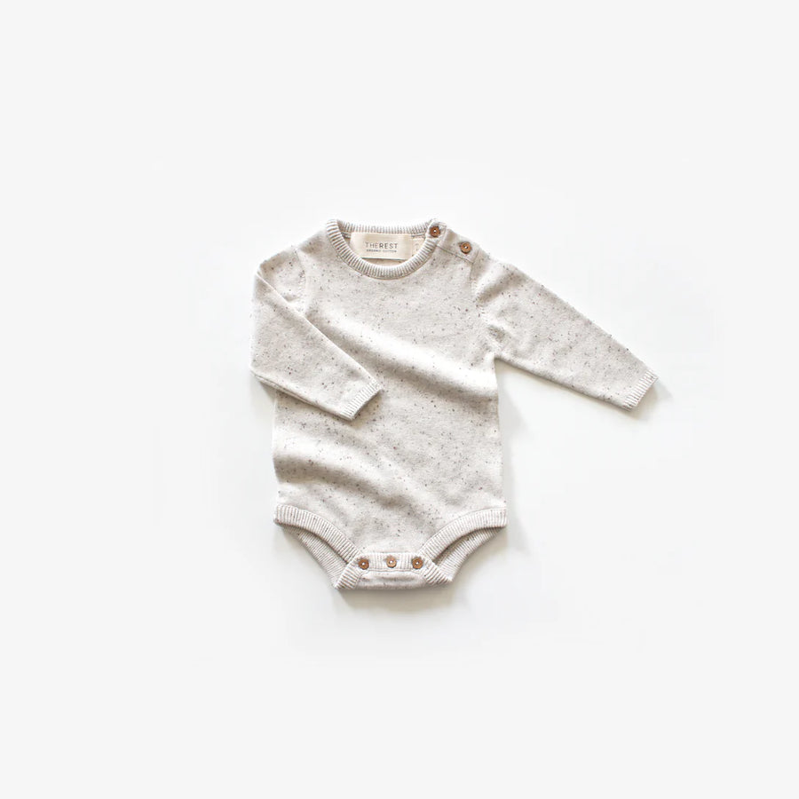 Knit Long Sleeve Bodysuit | Oatmeal