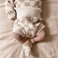 Checkered Jacquard Pullover & Bloomer Set