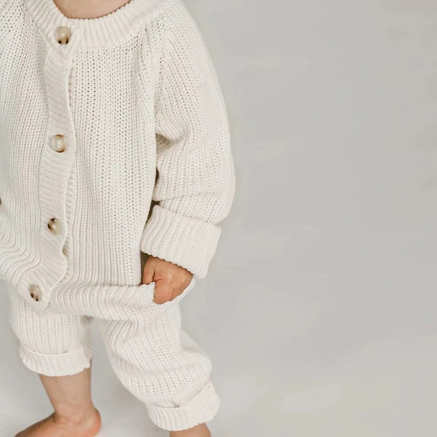 Chunky Knit Playsuit | Powder