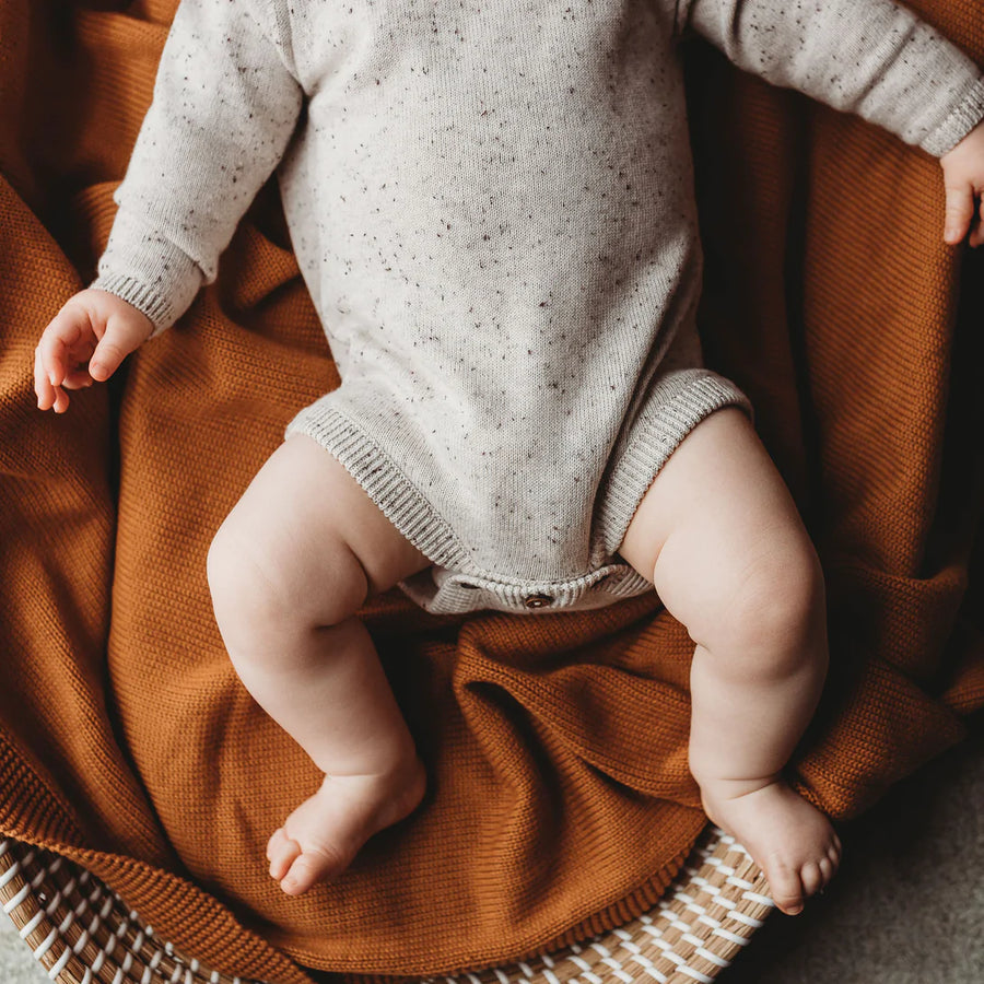 Knit Long Sleeve Bodysuit | Oatmeal