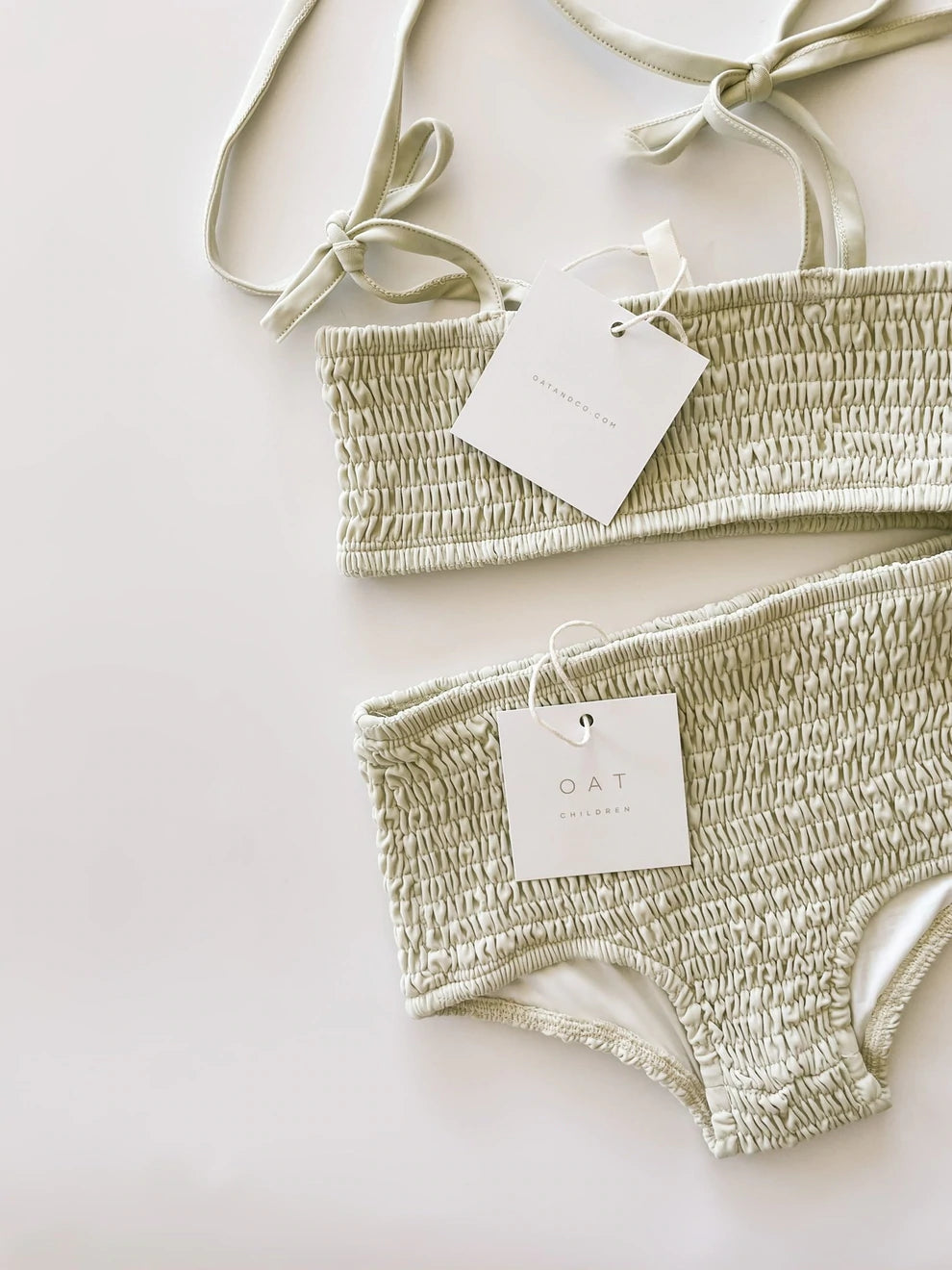 Smocked Bikini Top | Sage