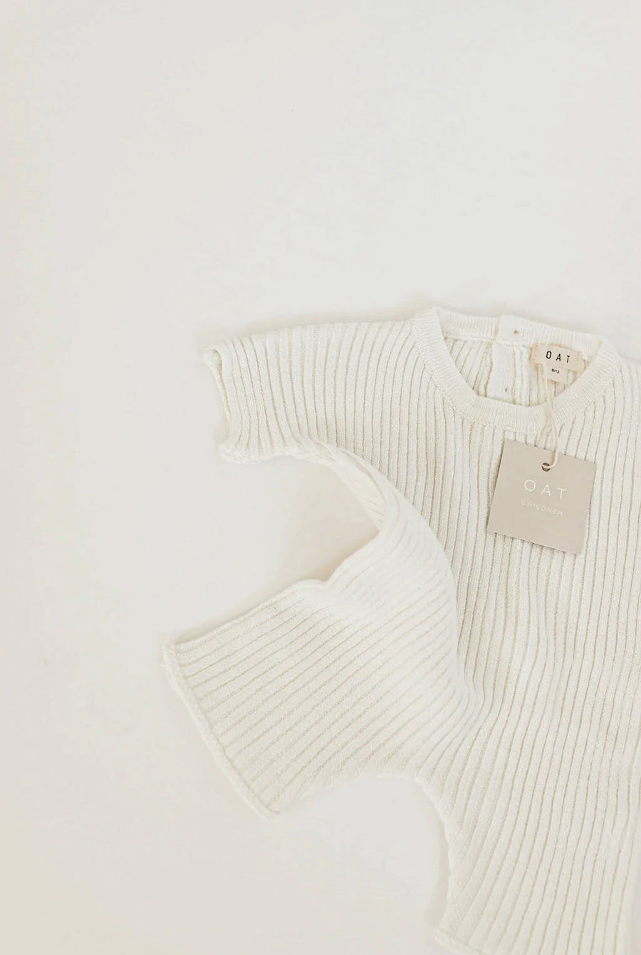 Ribbed Knit Tee Playsuit | Powder