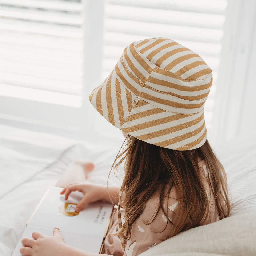 Reversible Bucket Hat | Honey Stripe / Chloe Floral