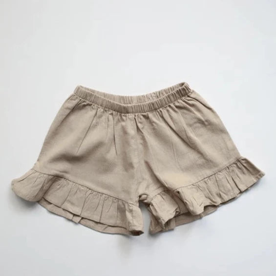 The Frill Linen Short | Oatmeal