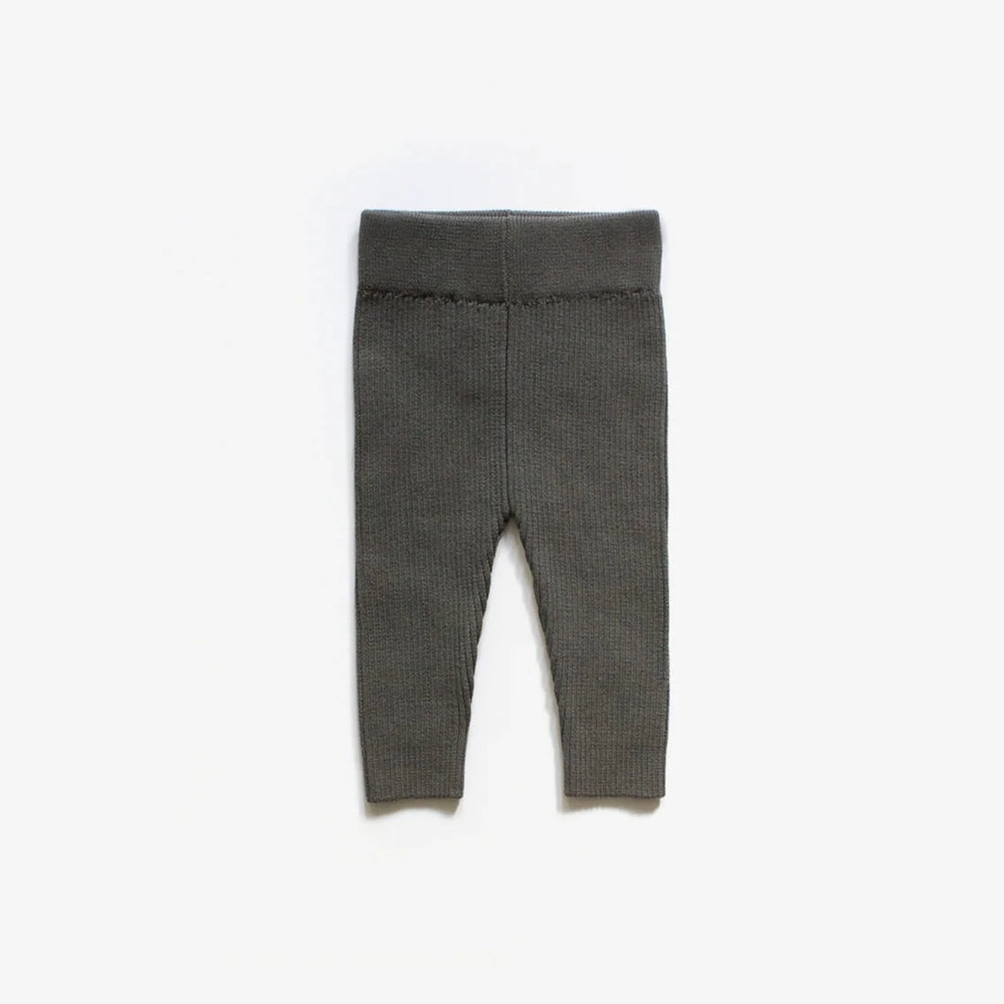 Organic Cotton Rib Knit Leggings | Dark Moss