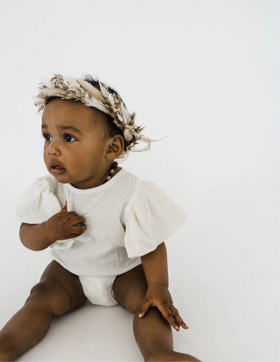 Muslin Bubble Romper | Vanilla