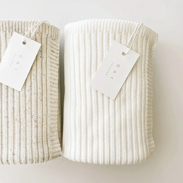 Powder Ribbed Knit Blanket