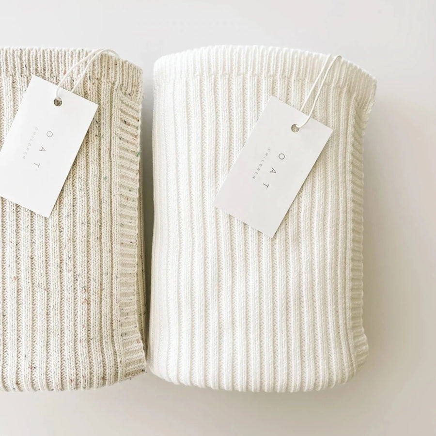 Powder Ribbed Knit Blanket