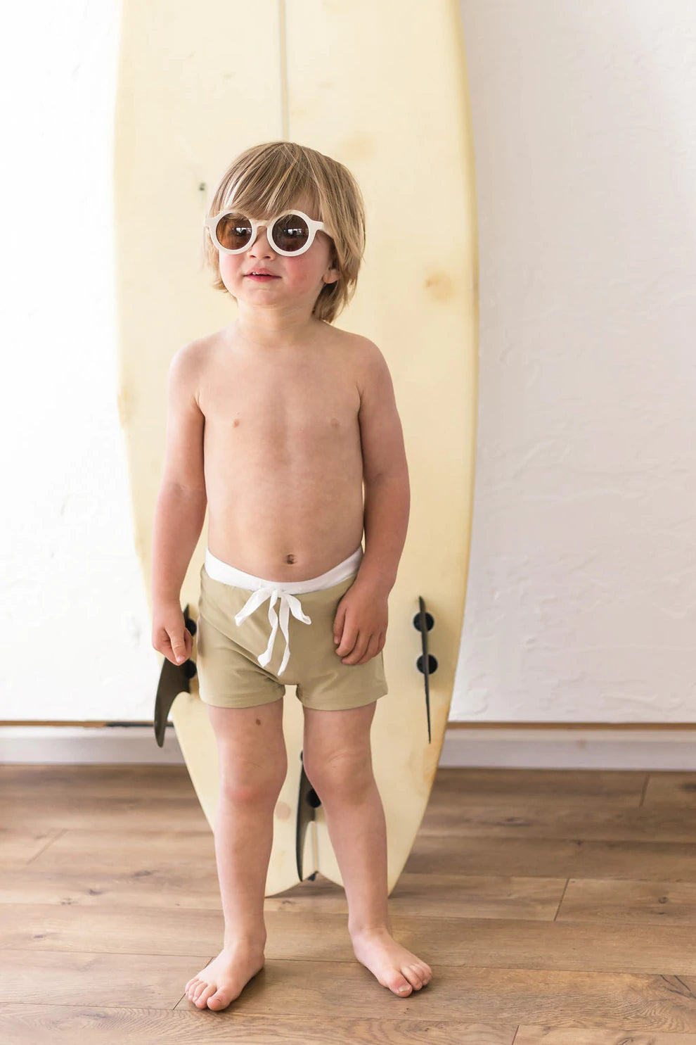 Euro Style Swim Trunks | Khaki