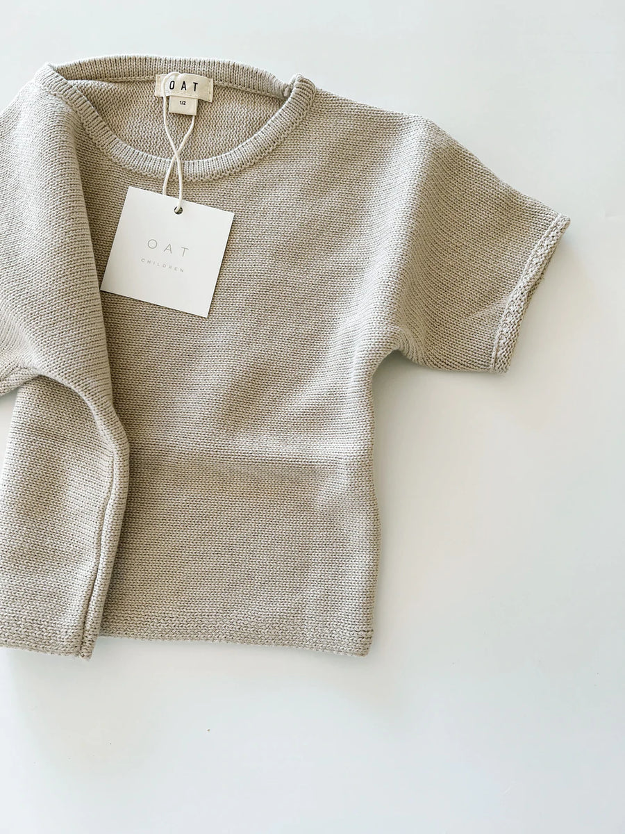 Oversized Knit Tee | Taupe