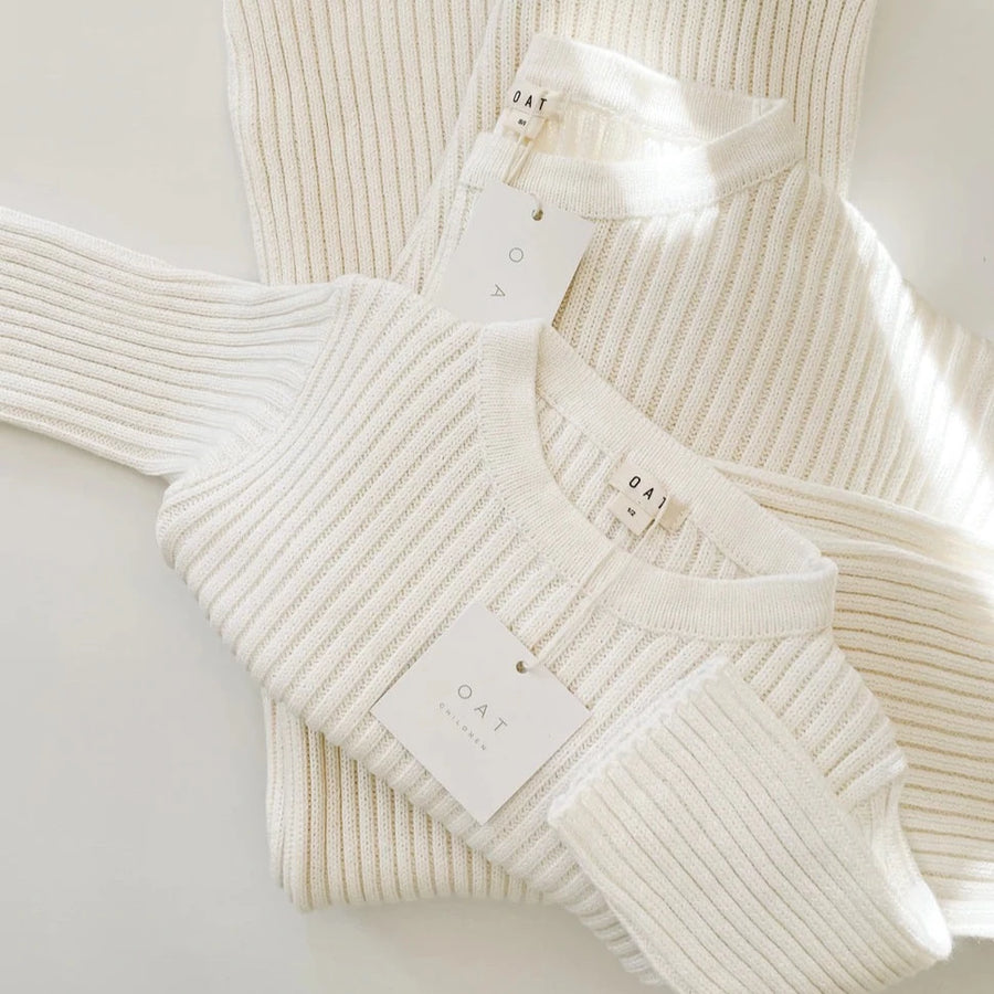 Knit Ribbed Sweater | Powder