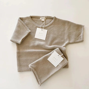 Oversized Knit Tee | Taupe