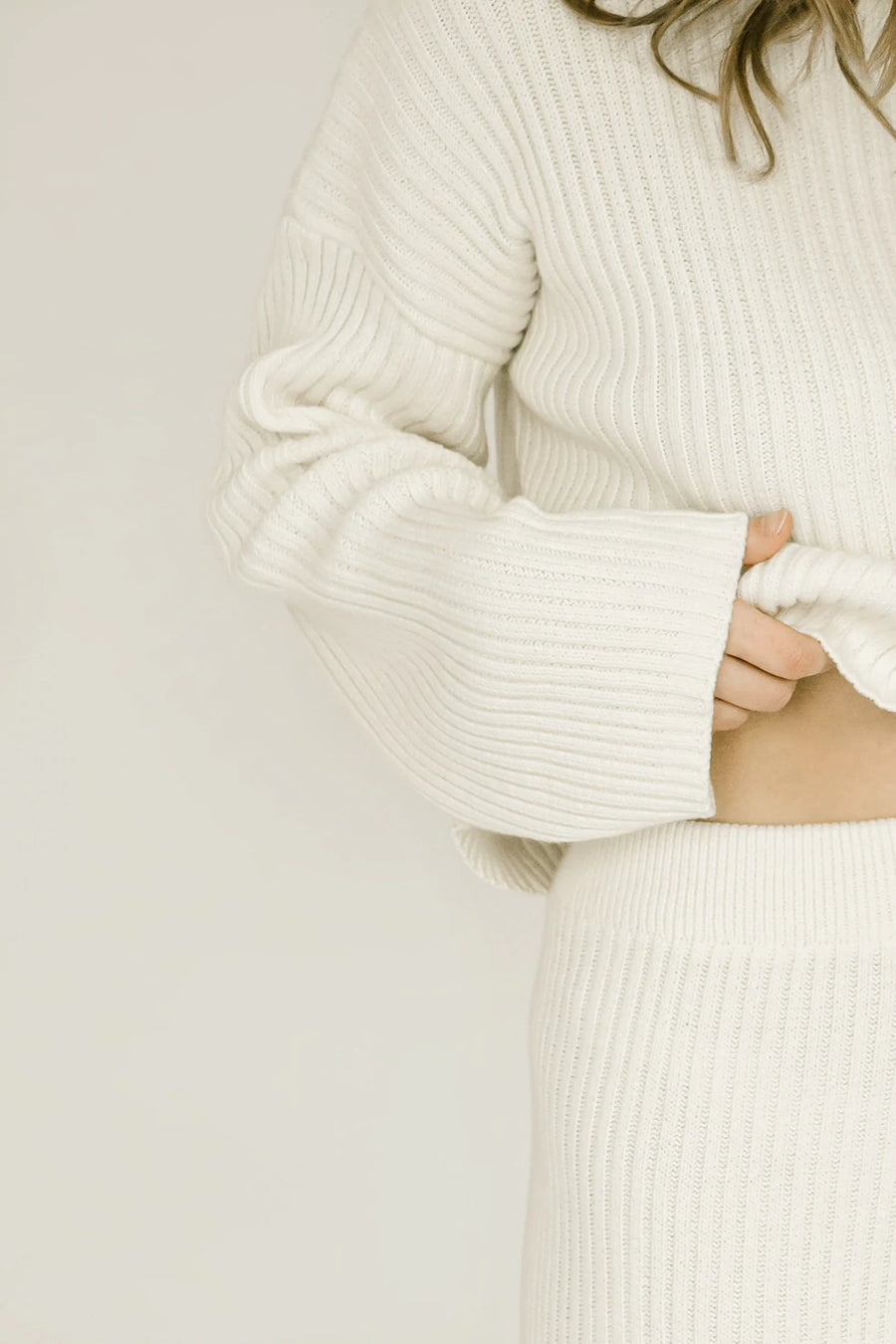 Knit Ribbed Sweater | Powder