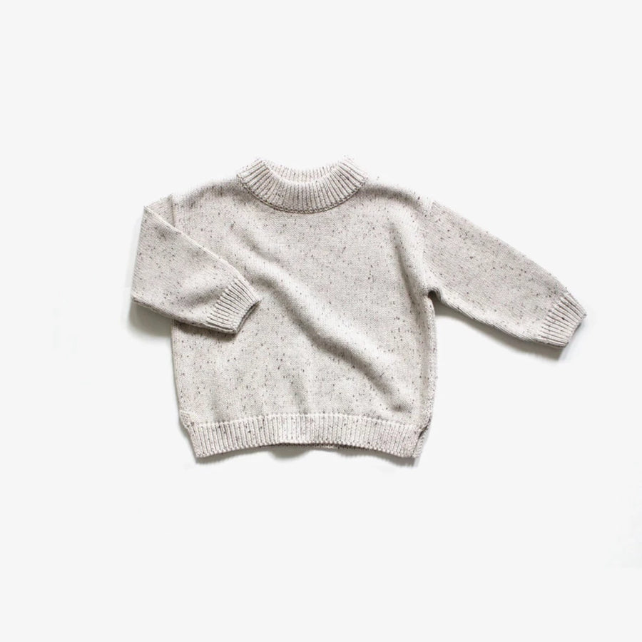 Organic Cotton Knit Jumper | Oatmeal Fleck